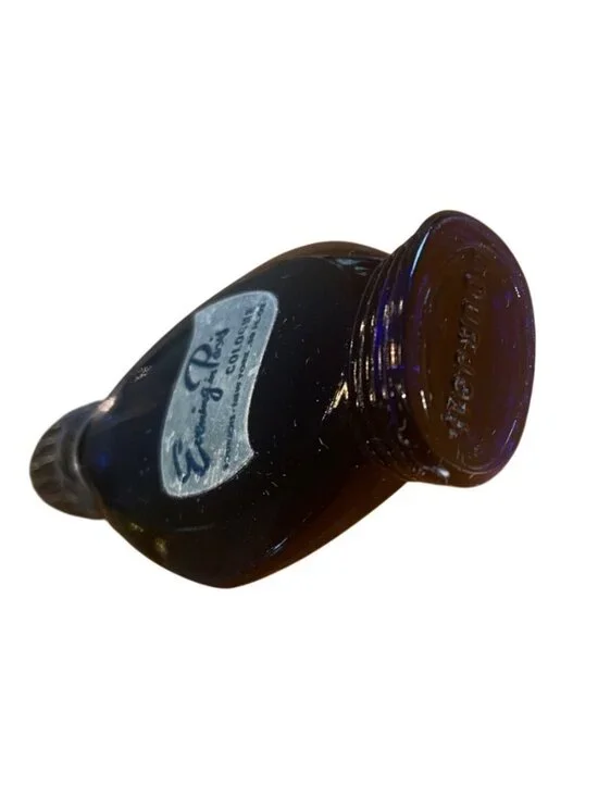 Vtg Evening In Paris Mini Cologne Bottle By Bourjois 0.50 Fl Oz Cobalt Blue 75% - Picture 3 of 4